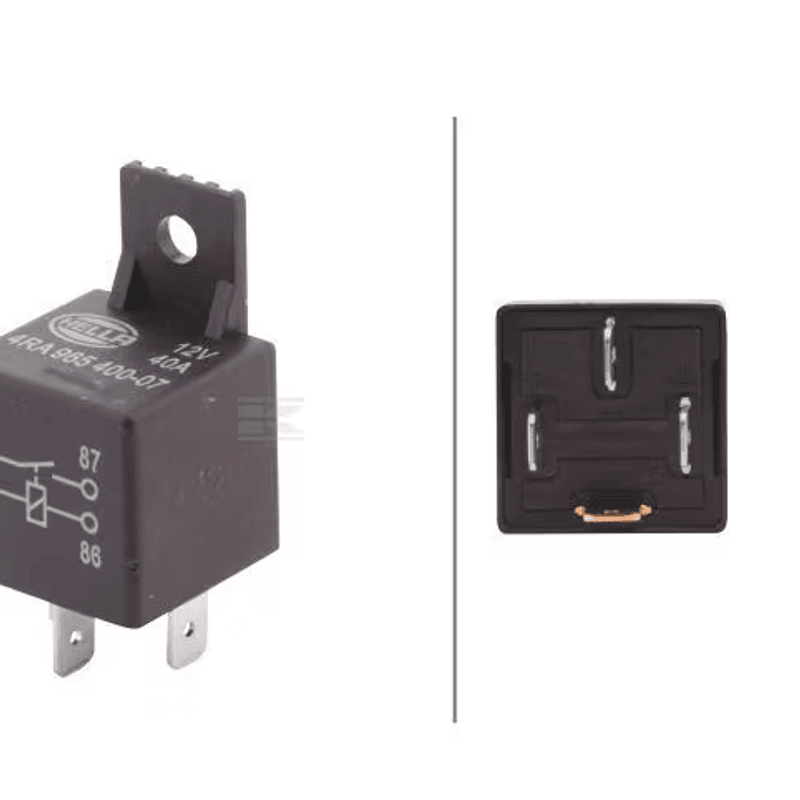 HELLA 12V 40A Arbeidsstrømsrelé (4-pins med brakett)