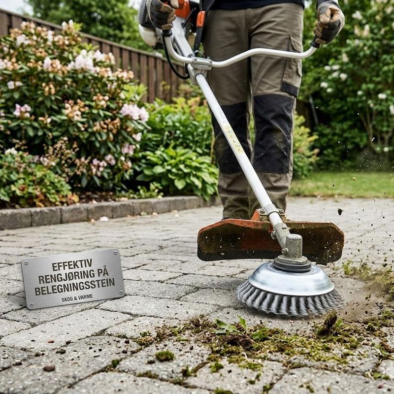 Ugressbørste i stål til ryddesag (200x80 mm) – Effektiv fjerning av ugress og mose
